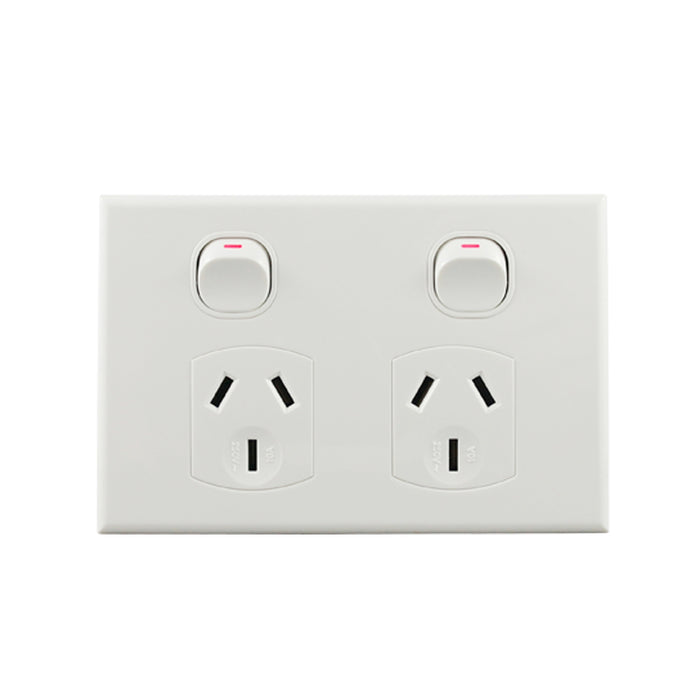 Basix S Series Double Power Point - White