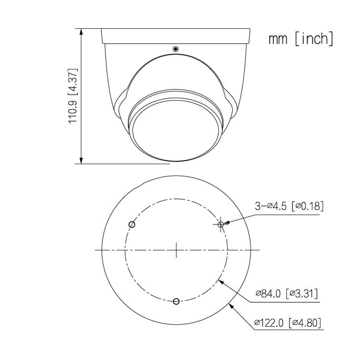 Professional AI Series 6.0MP Fixed Deterrence Turret Camera