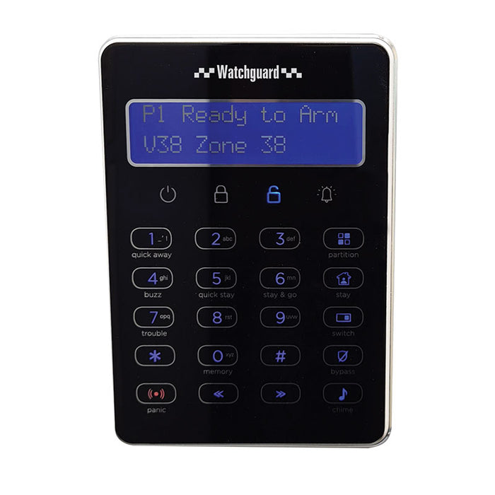 Watchguard Professional 8 Zone Alarm Panel & LCD Keypad (Black)