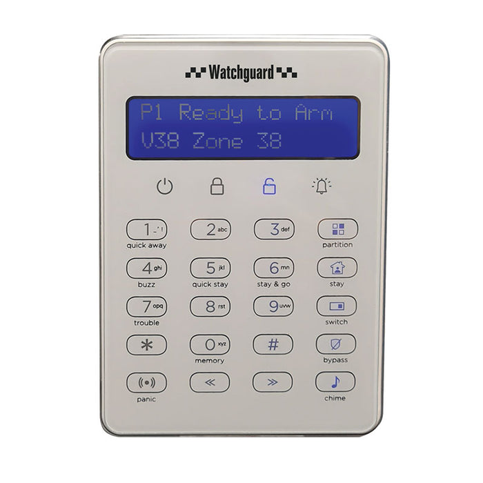 Watchguard Professional 8 Zone Alarm Panel & LCD Keypad (White)