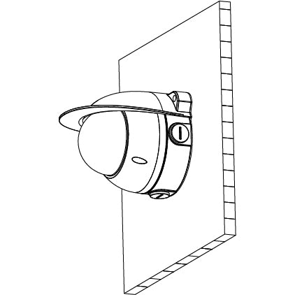Rhino rain cover dome camera bracket VSBKTA200W application diagram on wall