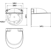 Rhino VSBKTA200W rain cover dome camera bracket dimensions diagram