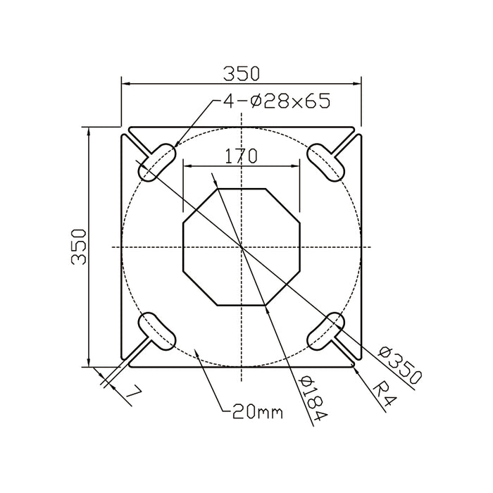 6.0m Octagonal Hinged Light Pole