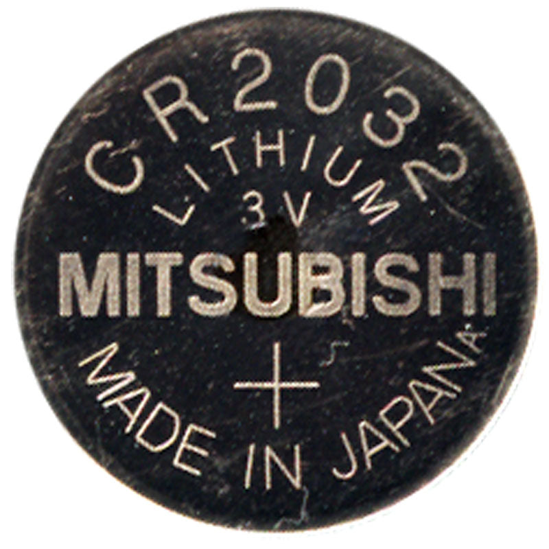 Mitsubishi CR2032 3V lithium coin battery made in Japan for remote controls