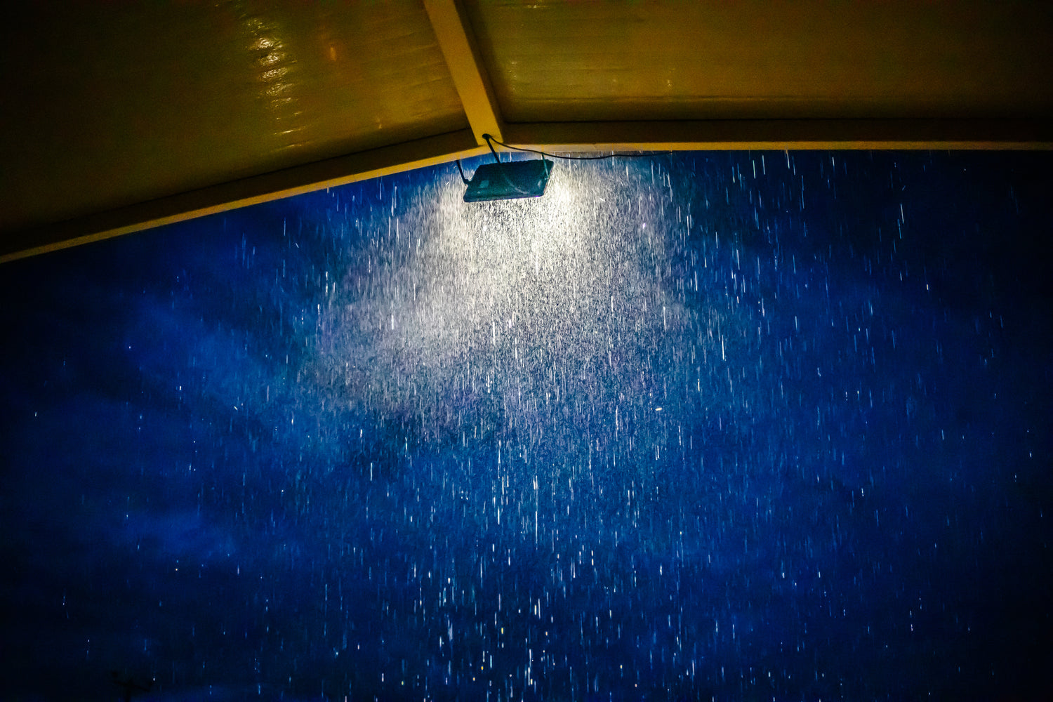 Bright LED light installed on house exterior for safety