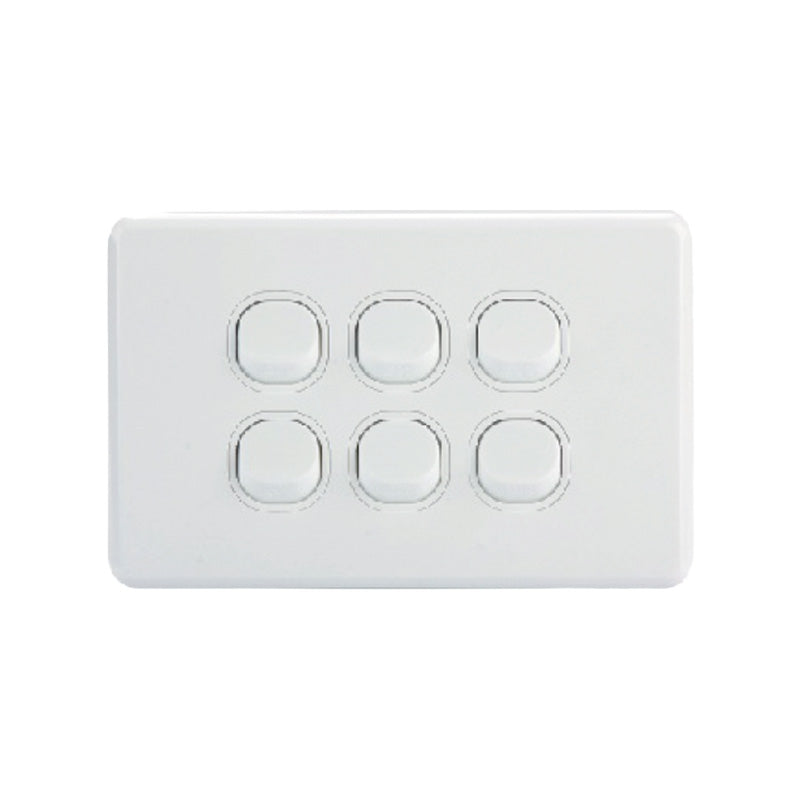 6-Gang Horizontal Light Switch