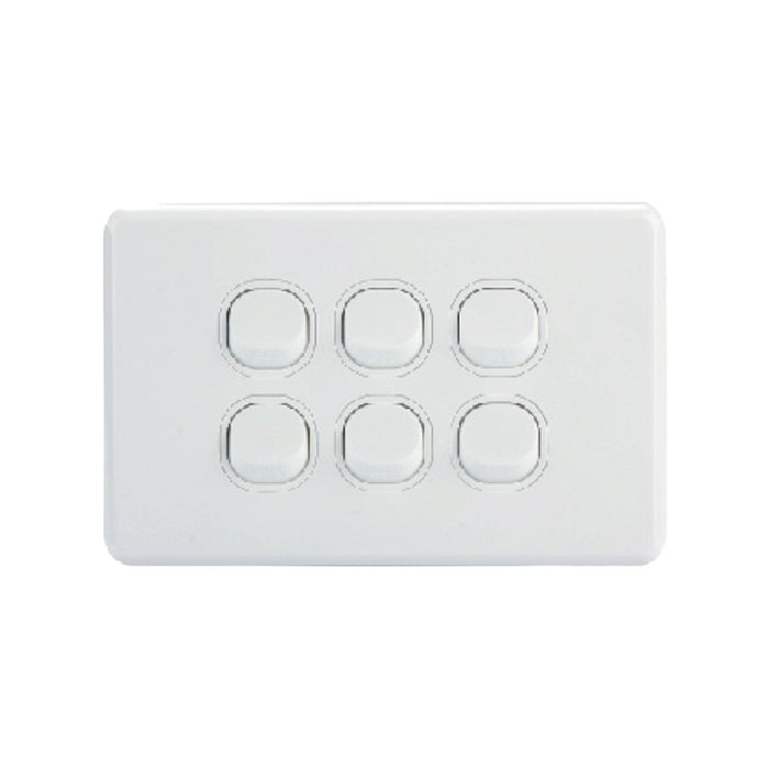 6-Gang Horizontal Light Switch