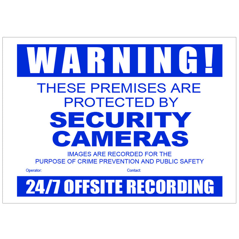 CCTV Warning Sign - Corflute A3 Size