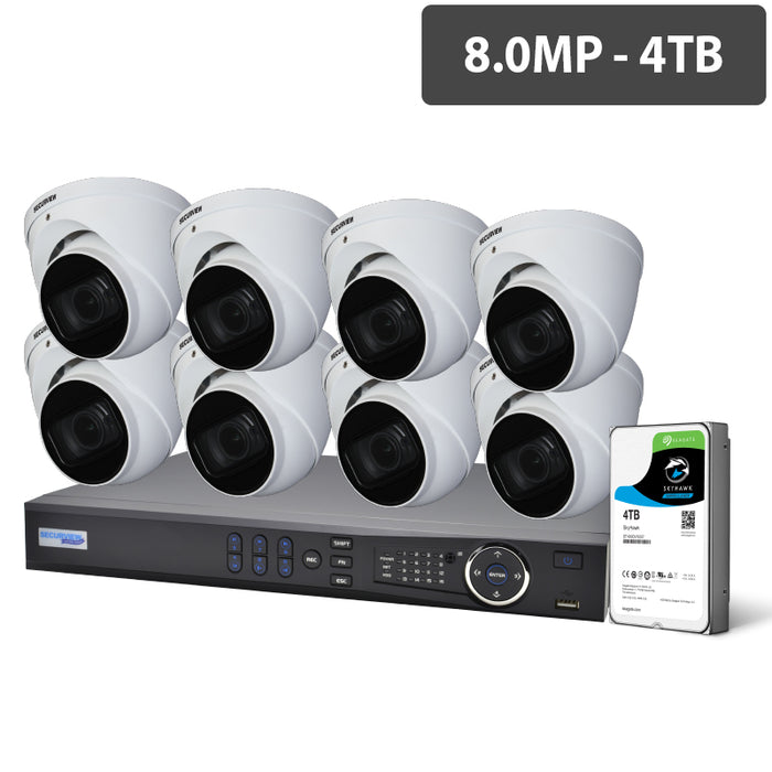 Professional 16 Channel 8.0MP HDCVI Surveillance Kit (8 x Motorised Cameras, 4TB HDD)