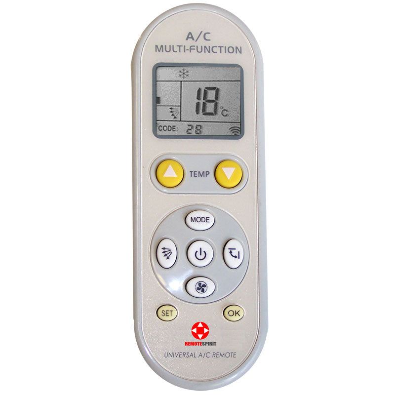 Universal air conditioner remote control for Fujitsu, Daikin, Hitachi, Mitsubishi and Samsung