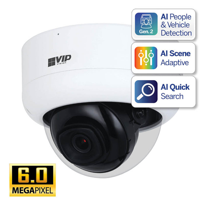 Professional AI Series 6.0MP Fixed Vandal Dome